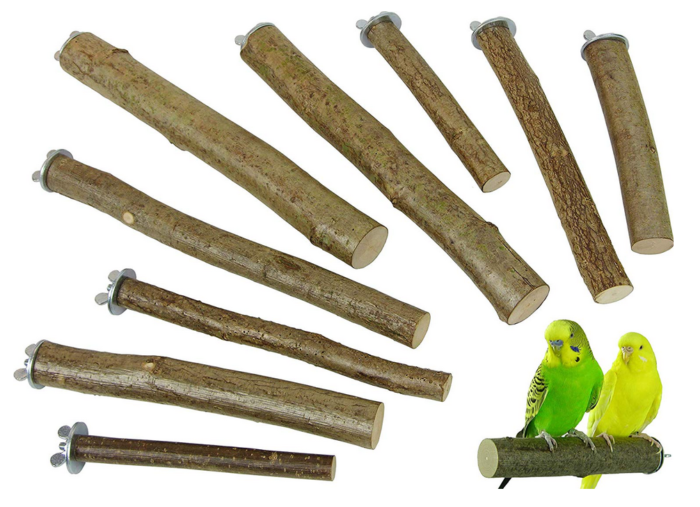 Vogel-Sitzstange Aus Naturholz – 20 Cm Lang, Mit Quarzsand, Für Wellensittiche & Papageien